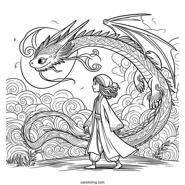 Raya And The Last Dragon Coloring Page Of Simple Outline Namaari