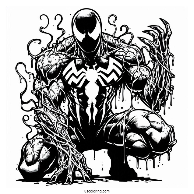 Carnage Coloring Page In Iconic Pose