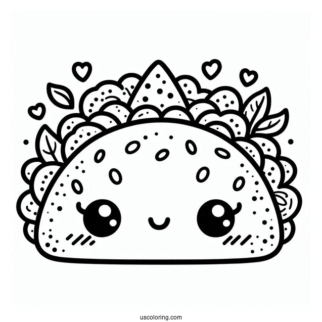 Cute Taco Coloring Page Tuesday For Preschoolers