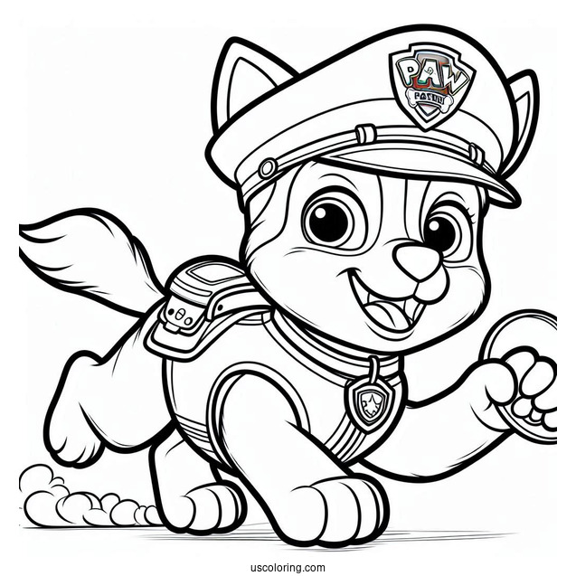 Chase Police Dog Coloring Sheet