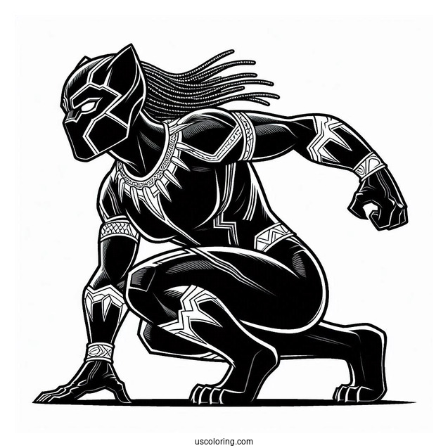 Shuri And Black Panther Coloring Sheet