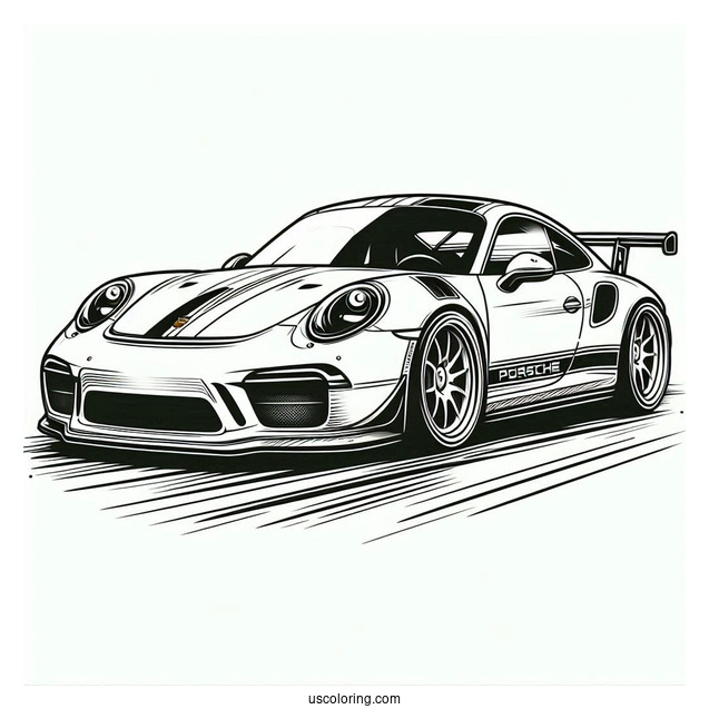 Easy Outline Of Porsche To Color