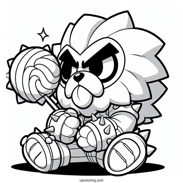 Brawl Stars Coloring Page Of Leon Eating Lollipop