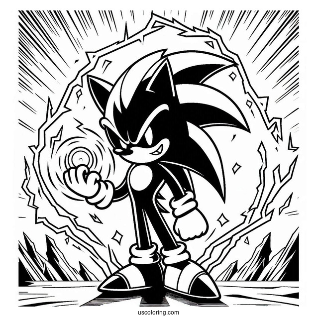 Evil Sonic Exe Coloring Page Power Up
