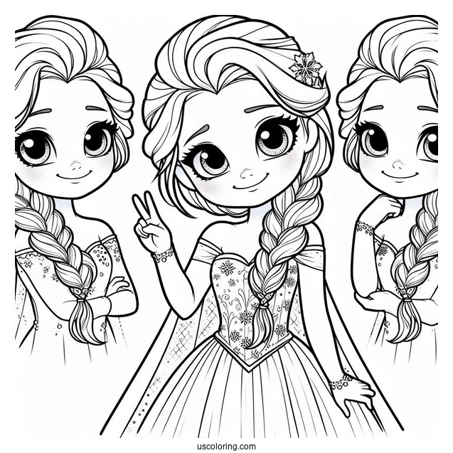 Cartoon Elsa Coloring Page For Preschoolers