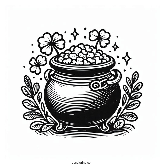 Large Pot Of Gold To Color