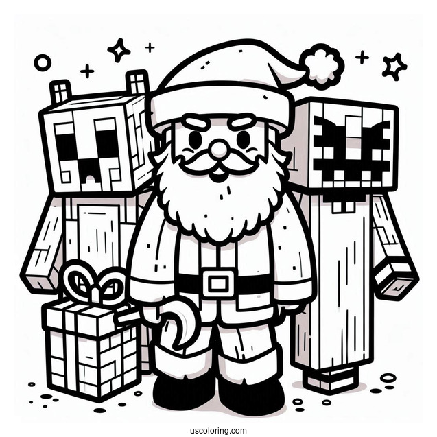 Bad Minecraft Christmas Santa Coloring
