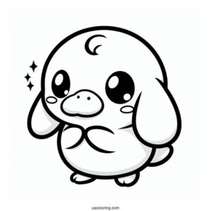 Cute Chibi Psyduck Coloring Page