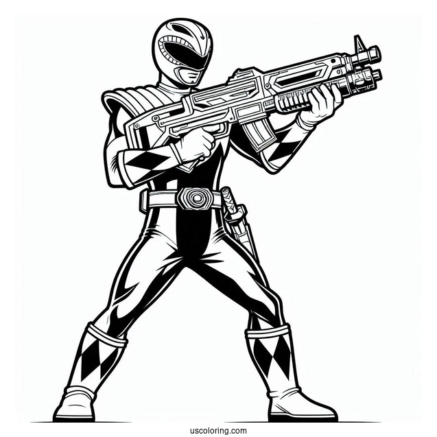 Power Ranger Holding Large Gun