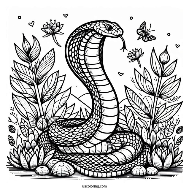 King Cobra Snake To Color