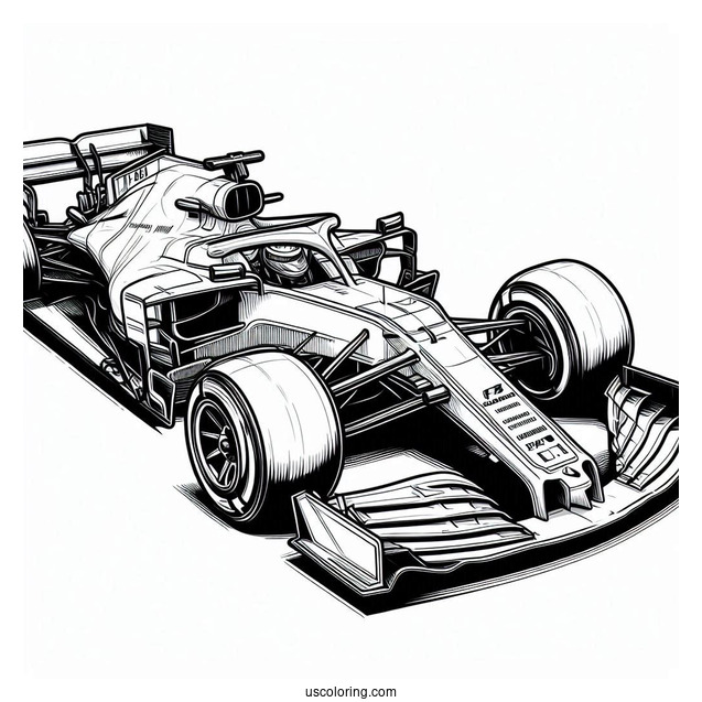 Coloring Page Of F1 Race Car