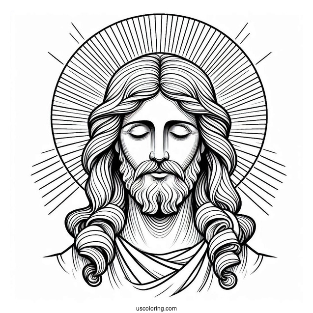 Easy 3D Jesus Coloring Page Text