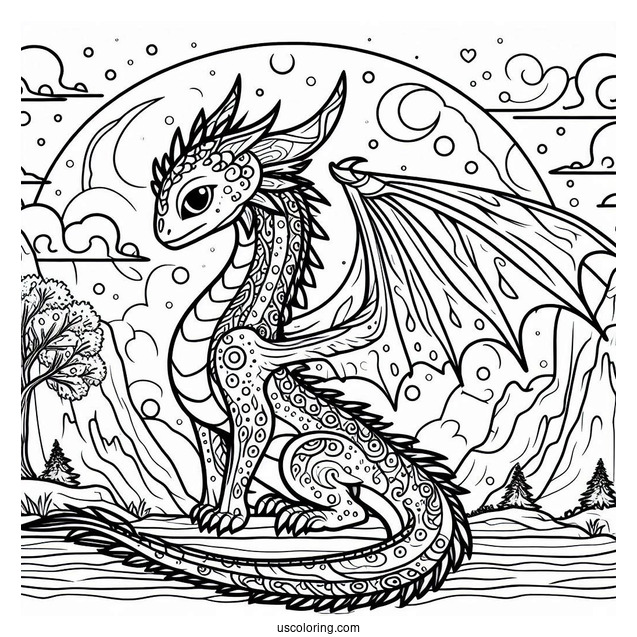 Coloring Sheet Of Night Fury Dragon