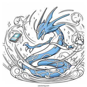 Azure Burst Rayquaza Coloring Page Pokemon Card