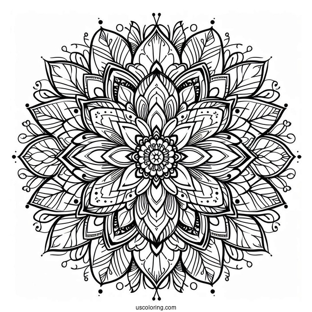 Intricate Flower Mandala Coloring Page