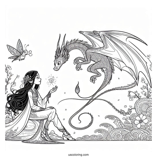 Raya And The Last Dragon Coloring Page Of Simple Outline Namaari