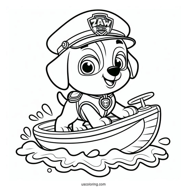 Coloring Sheet Of Zuma On Water Craft