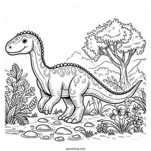 Gentle Amargasaurus Coloring Sheet For Kids