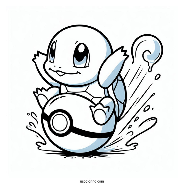 Squirtle Coloring Page Of Coming Out Of Pokeball