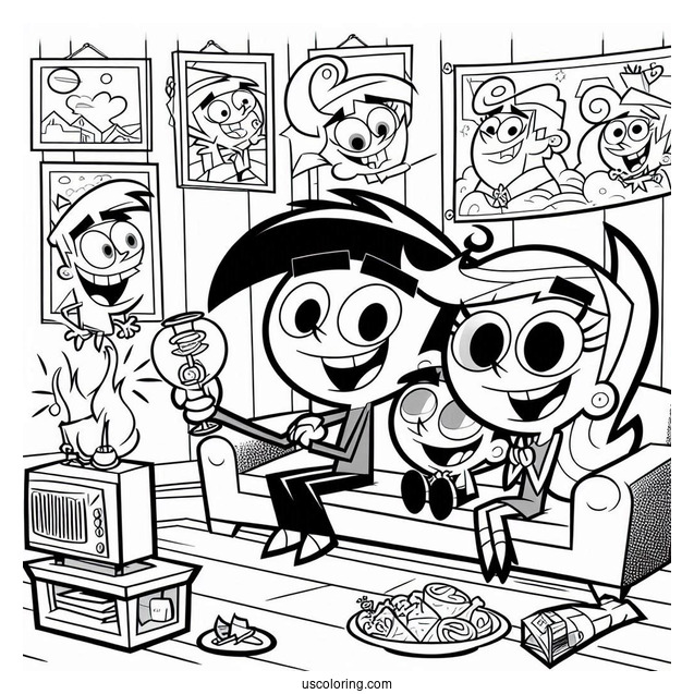 Nickelodeon Coloring Page Of The Fairly OddParents For Kids