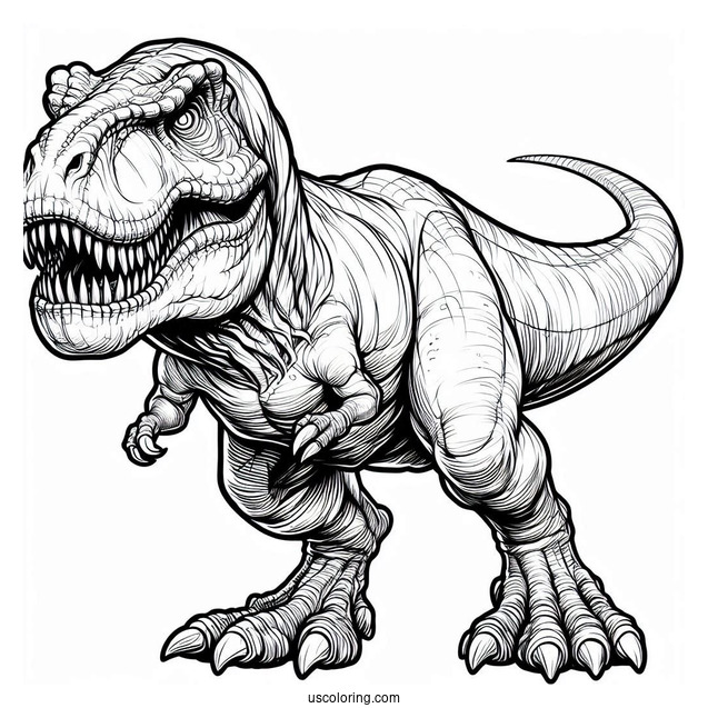 Angry Tyrannosaurus Rex Coloring Picture