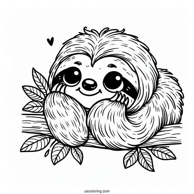 Smiling Sloth Coloring Sheet