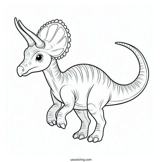 Easy Parasaurolophus Coloring Page For Preschoolers