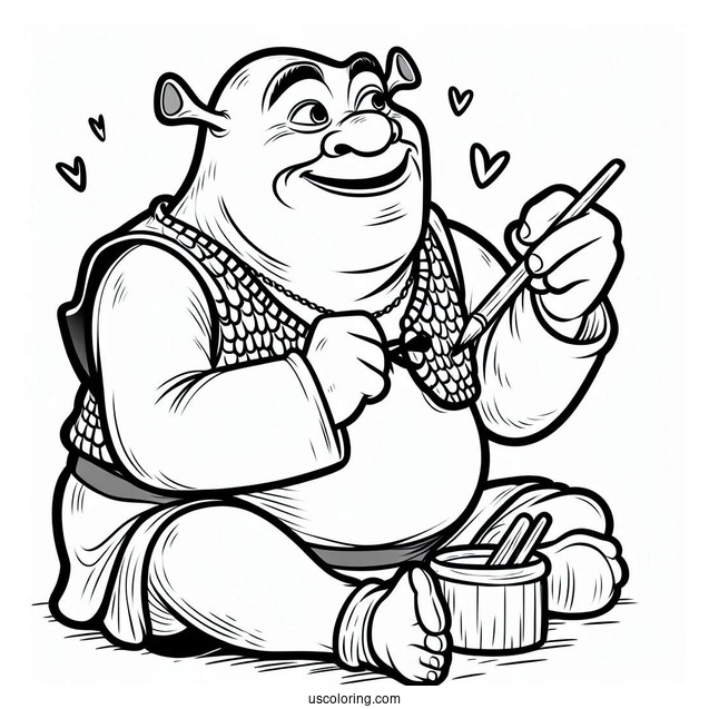 Coloring Page Of Shrek For Preschoolers
