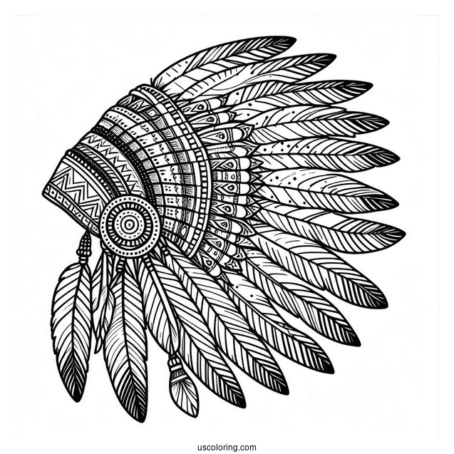 Native American Coloring Page Headdress