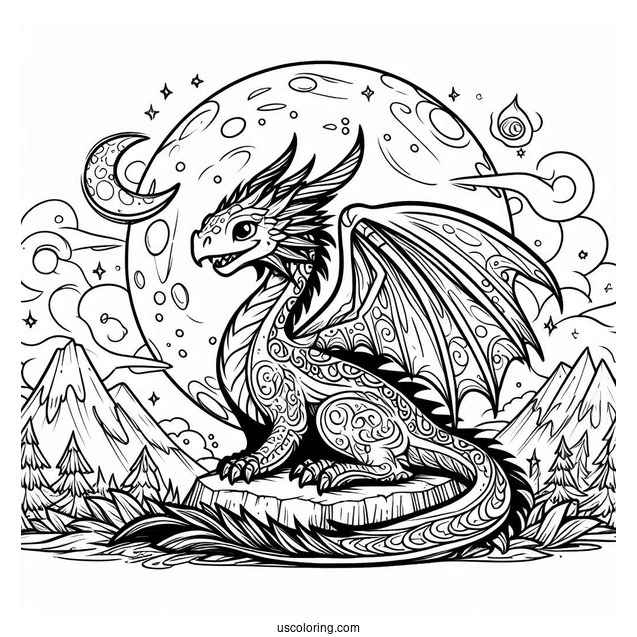 Coloring Sheet Of Night Fury Dragon