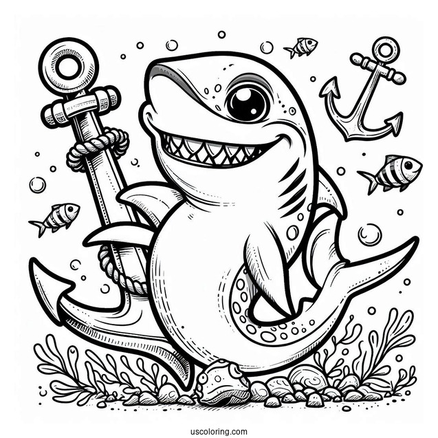 Anchor The Hammerhead Shark Coloring Page Finding Nemo