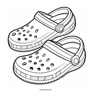Easy Outline Of Crocs To Color