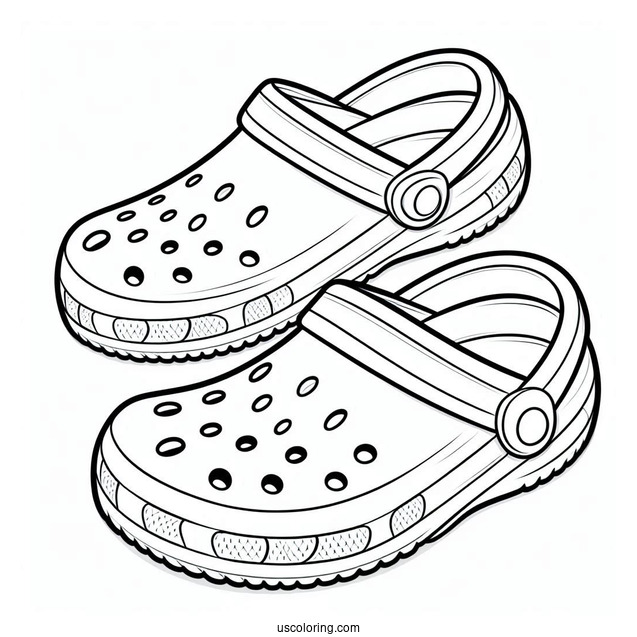 Easy Outline Of Crocs To Color