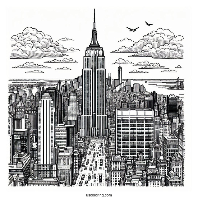 New York Coloring Page Of Empire State Building