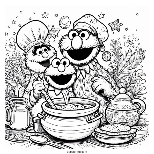 Realistic Sesame Street Coloring Page