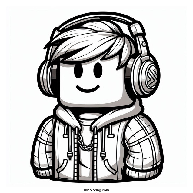 Roblox Skin Wearing Headphones Coloring