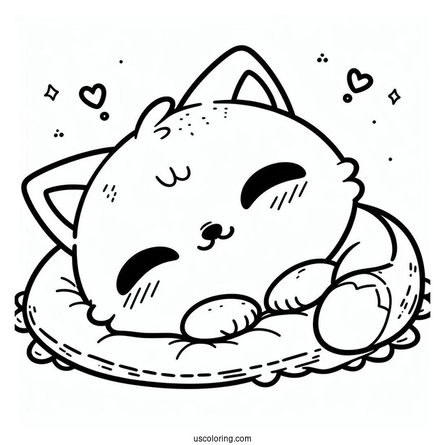Smiling Critters Coloring Page Of Simple CatNap Outline