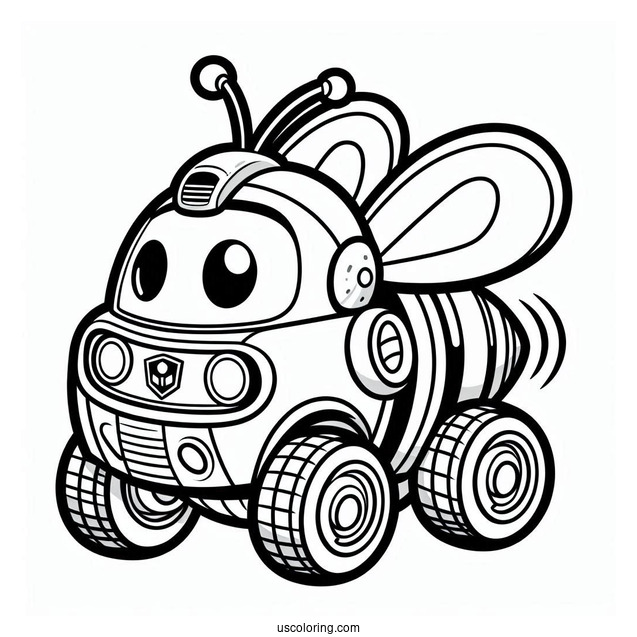 Simple Bumblebee Rescue Bot Coloring Page For Preschoolers