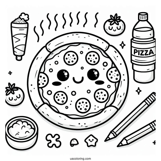 Simple Outline Of a Pizza For Preschoolers