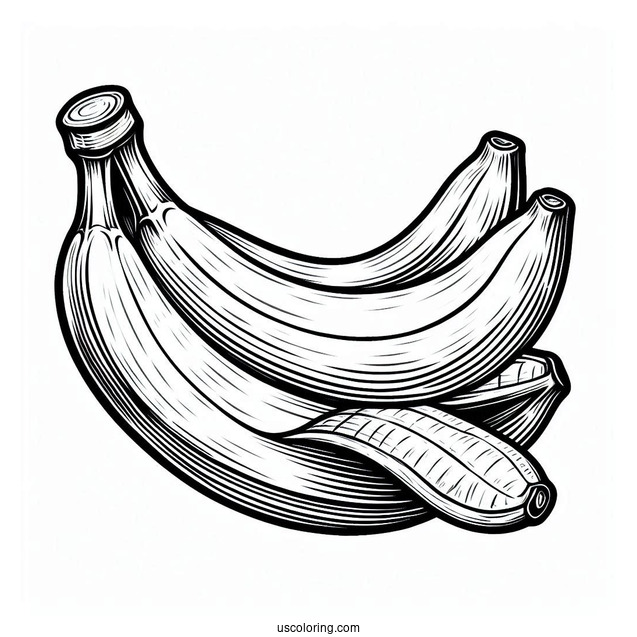Simple Outline Of Peeled Banana