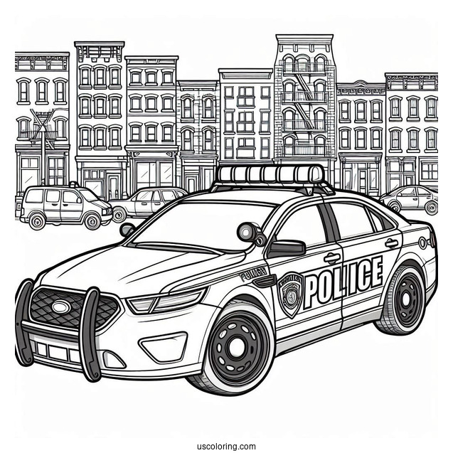 Simple Outline Of Police Car