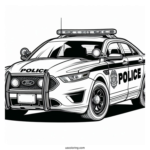 Ford Police Car Coloring Page