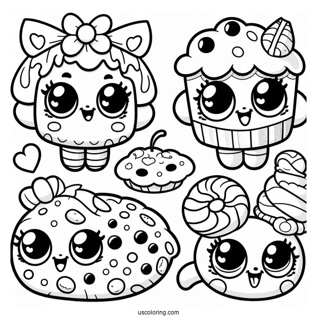 Coloring Sheet Of Kooky Cookie Shopkins For Preschoolers