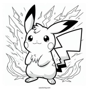 Thunderbolt Raichu Coloring Page Pokemon Card