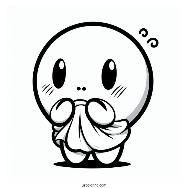 Easy Shy Guy Coloring Page Outline For Kids