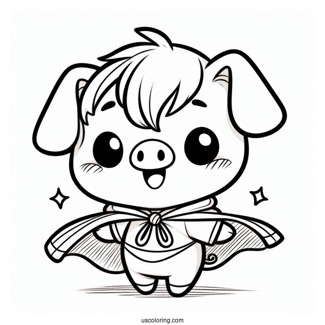 Cute Chibi Piglet Coloring Pages For Kids
