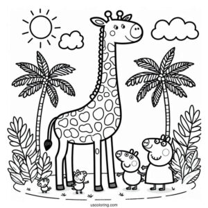 Gerald Giraffe With Family And Peppa
