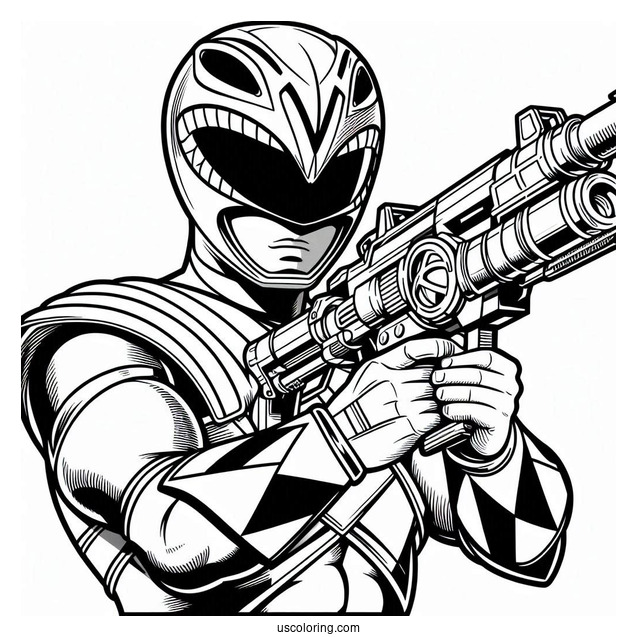 Power Ranger Holding Large Gun
