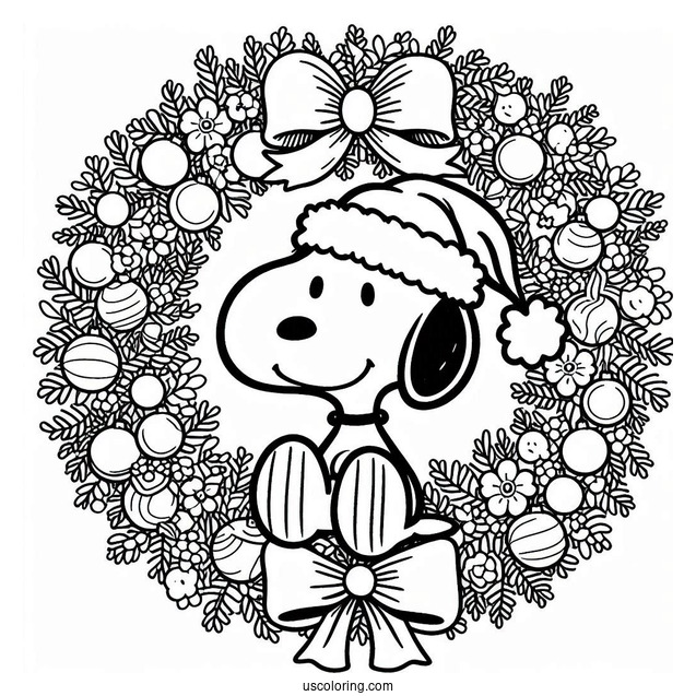 Snoop Themed Christmas Wreath To Color