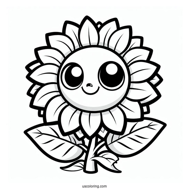 Coloring Page Of Sunflower From Plants Vs Zombies